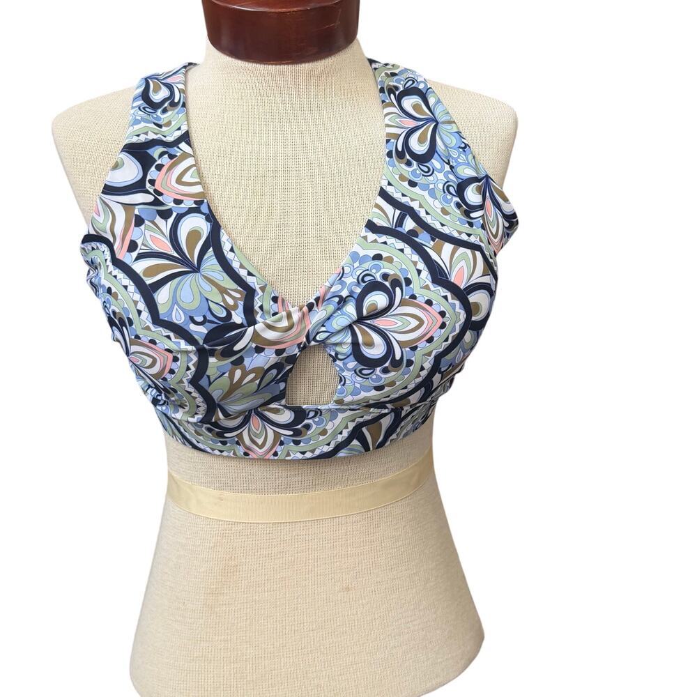 Raisins Size 18W Halter Style Tie Back Bikini Swim Top NWOT Paisley